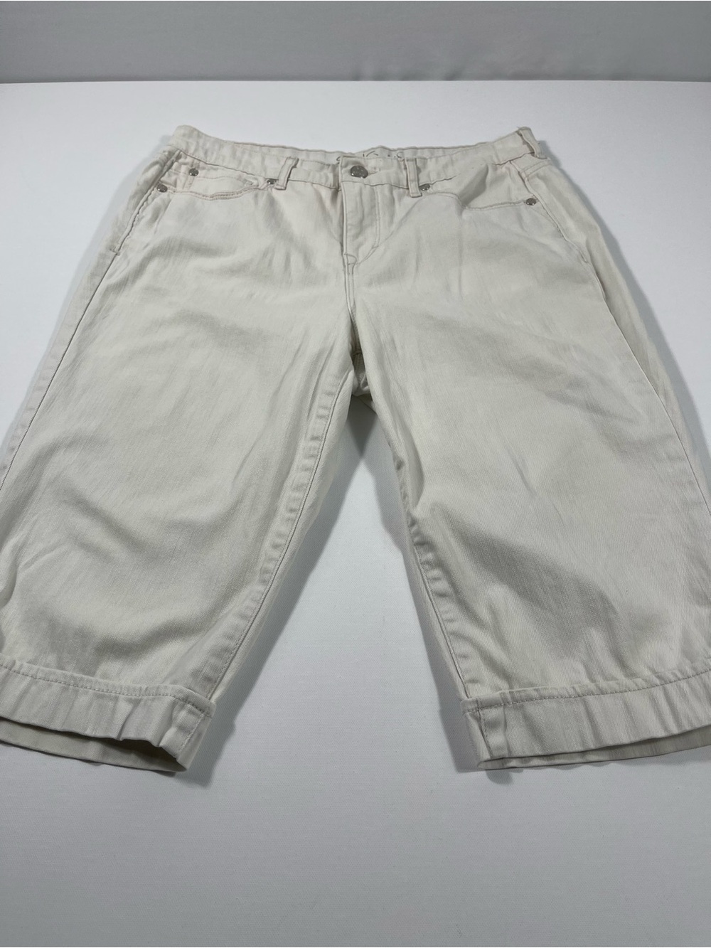 Gloria Vanderbilt Jean Skimmer Shorts Women's 6 White Denim SKU#0191